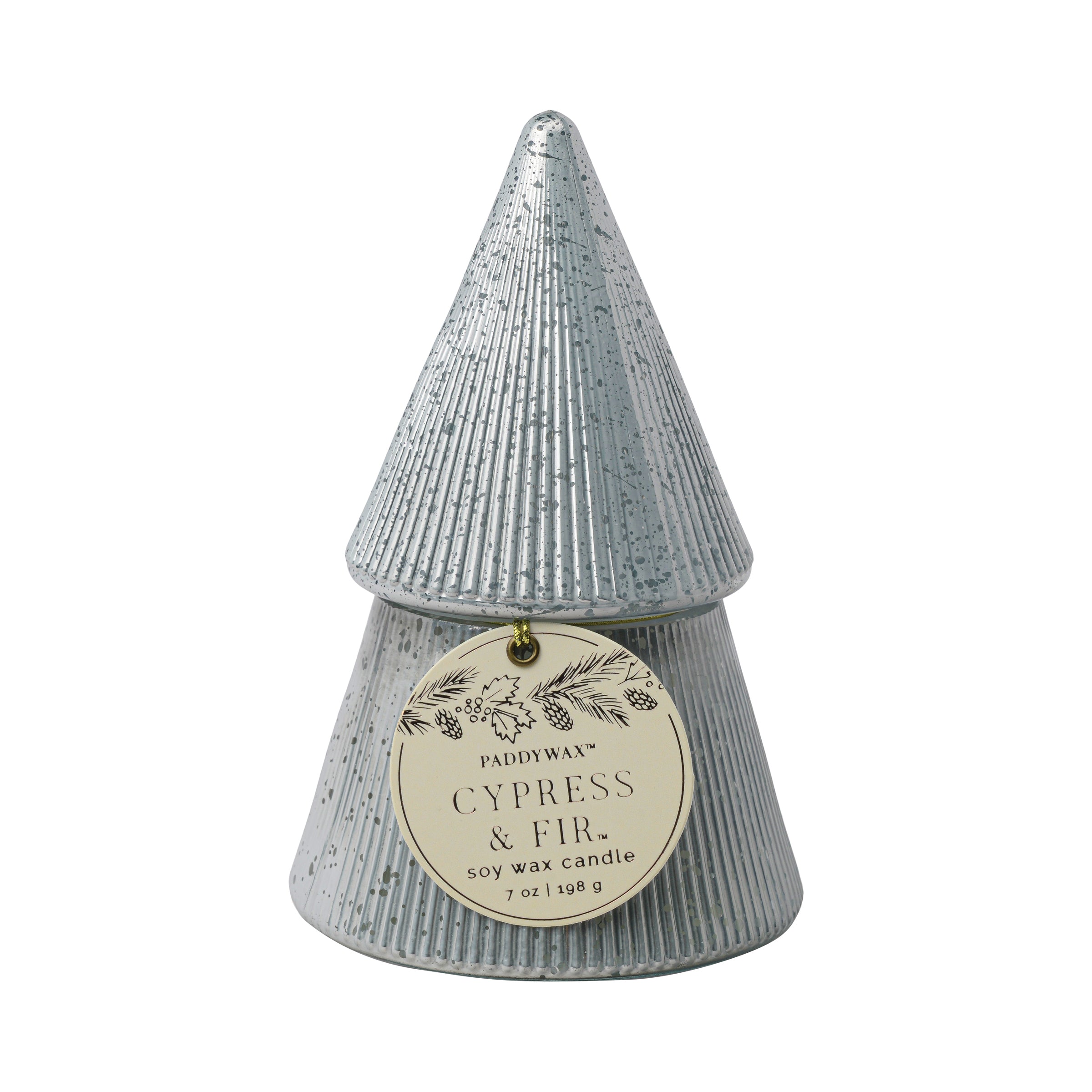 Silver Mercury Glass 7-oz Soy Wax Tree Candle, Cypress & Fir